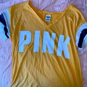 Yellow shirt from pink